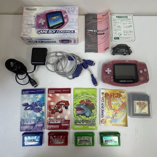 任天堂 ゲームボーイアドバンス ミルキーピンク AGB-001 他 ポケットモンスター ゲームソフト まとめて